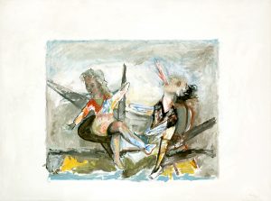 Streit (Studie), 60 x 90 cm, Öl auf Leinwand, 2017