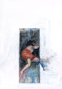 Female Figur IV, Öl auf Karton, 28 x 20 cm, 2023