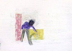 Figur und Ornament, Öl auf Karton, 30 x 20 cm, 2023