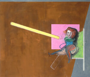 Figur femal (Treppe 1995 übermalt), Mixed Media auf Leinwand, 195 x 165 cm, 2020