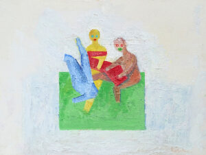 Gruppe, Öl auf Paper (auf Holz kaschiert), 22 x 29 cm, 2025